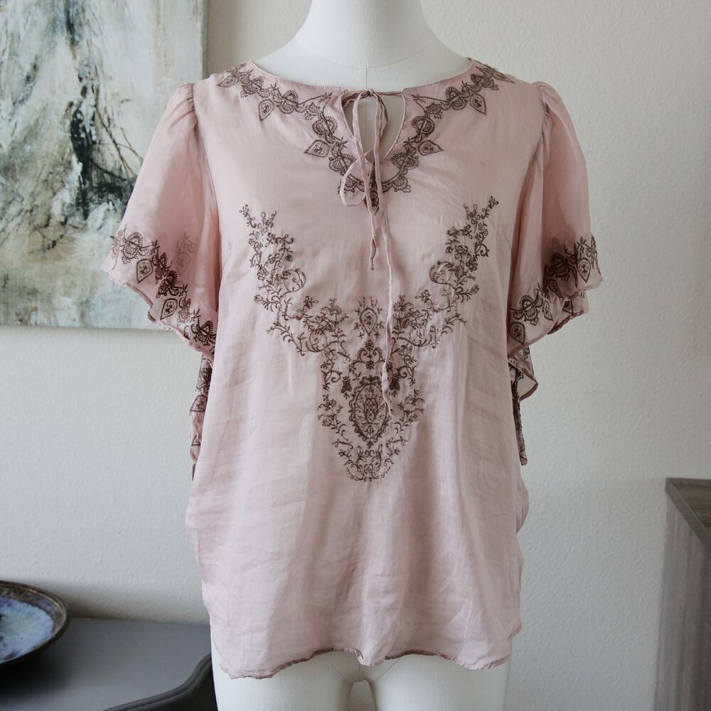 Laisse Passe Pink Boho Cotton top size S/M